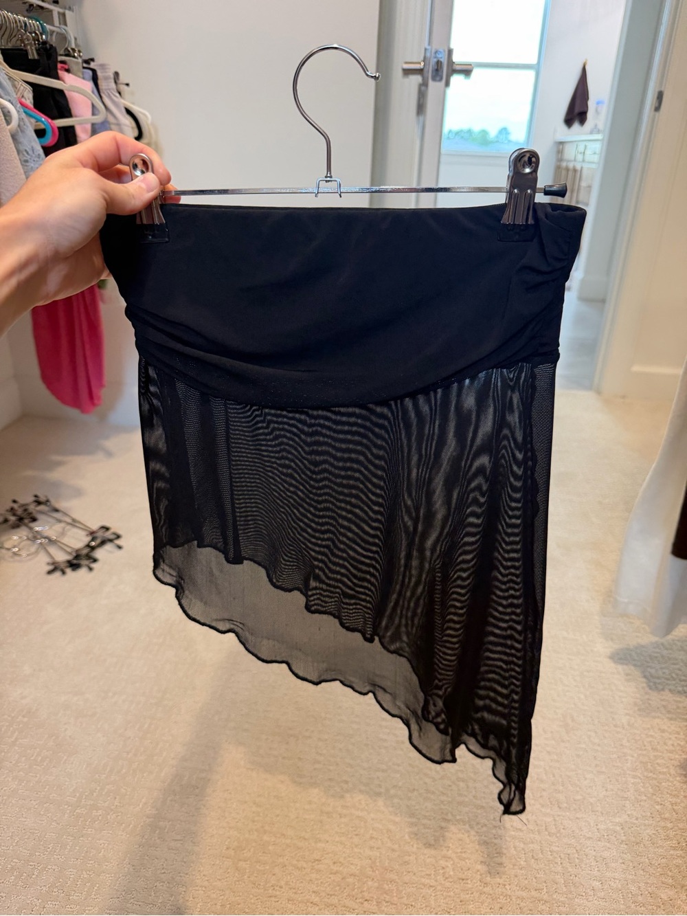 Urban Outfitters Black Asymmetrical Sheer Top